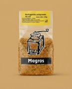 Portugalska przyprawa do ryb 150g Magros — opakowanie na tle w kolorze produktu
