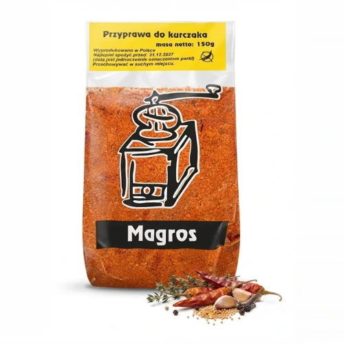 Przyprawa do kurczaka 150g Magros — opakowanie i zawartość produktu