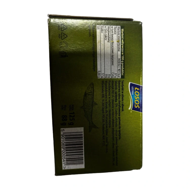 Sardynki w oliwie z oliwek 125 g Łosoś Ustka