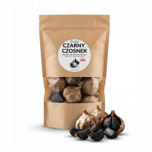 Czarny czosnek 500g Bíodís — opakowanie i zawartość produktu