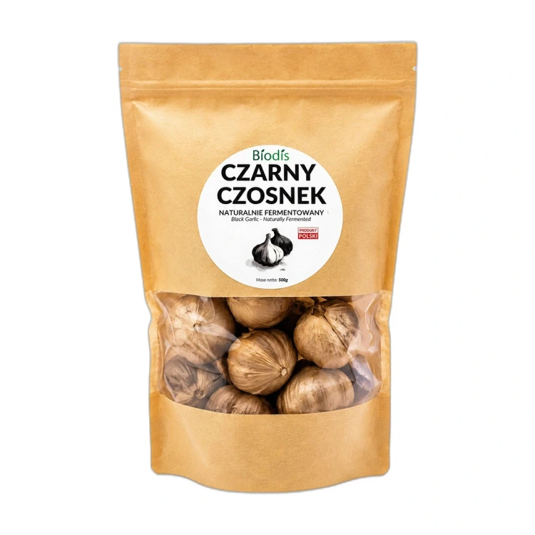 Wegańskie czarny czosnek fermentowany 500 g Biodis
