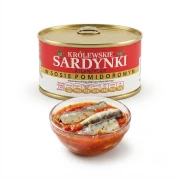 Królewskie sardynki atlantyckie w sosie pomidorowym 240g — opakowanie i zawartość produktu