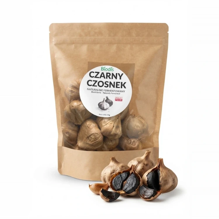 Czarny czosnek 1 kg Bíodís — opakowanie i zawartość produktu