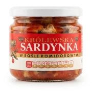 Królewska sardynka w sosie pomidorowym 280 g PETROPAT — opakowanie, zdjęcie studyjne