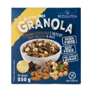 Granola gluten free ciemna czekolada i orzechy 250 g BEZGLUTEN — opakowanie na białym tle