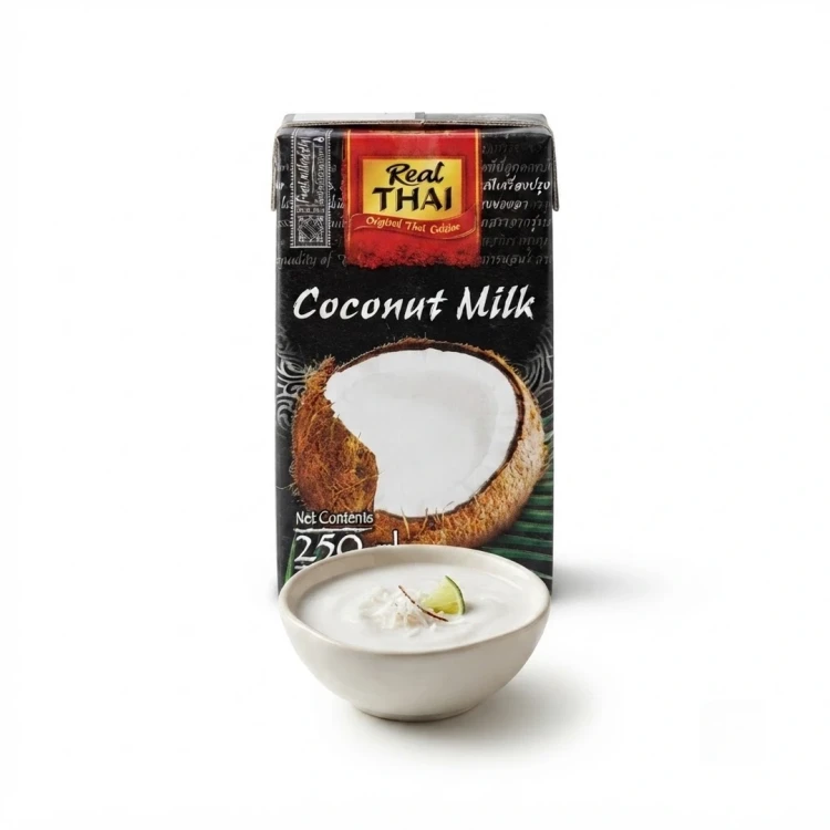 Mleczko kokosowe 250 ml Red Thai — opakowanie i zawartość produktu