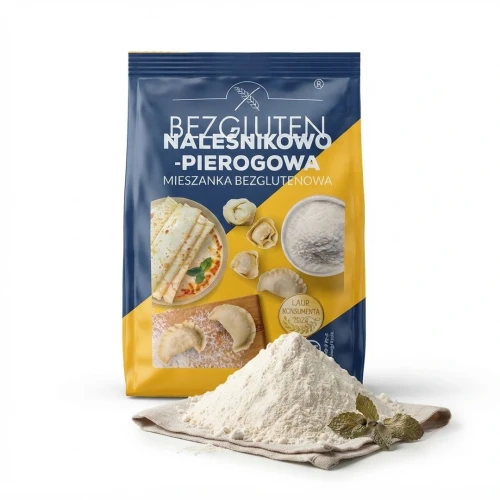Naleśnikowo-pierogowa mieszanka bezglutenowa 500 g BEZGLUTEN — opakowanie i zawartość produktu