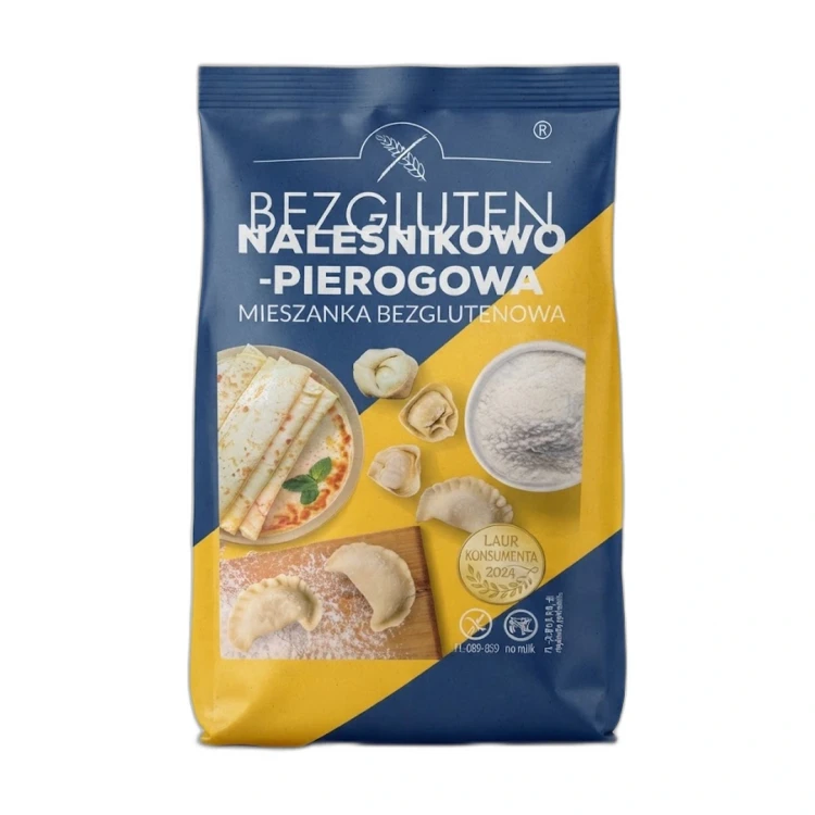 Naleśnikowo-pierogowa mieszanka bezglutenowa 500 g BEZGLUTEN — opakowanie na białym tle