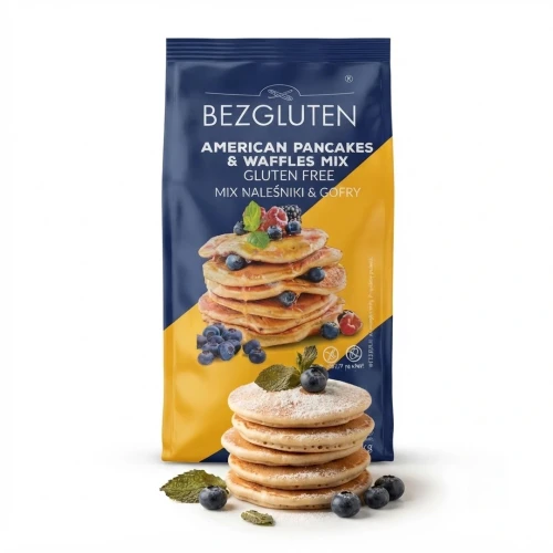 Naleśniki & gofry - mieszanka bezglutenowa 1 kg BEZGLUTEN — opakowanie i zawartość produktu