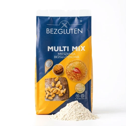 Multi Mix - mieszanka bezglutenowa do ogólnego zastosowania 1 kg BEZGLUTEN — opakowanie i zawartość produktu