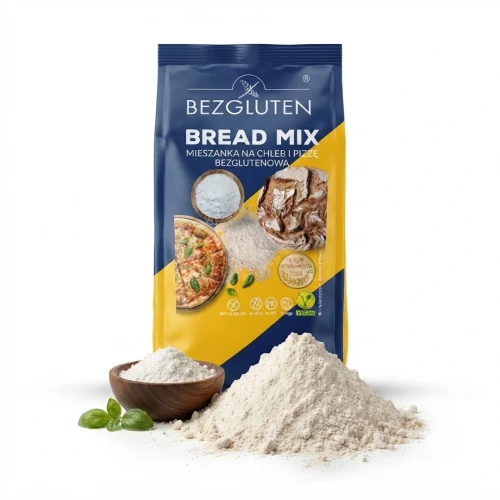 mieszanka na chleb i pizzę bezglutenowa 1 kg BEZGLUTEN — opakowanie i zawartość produktu