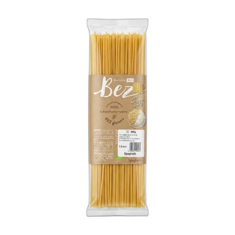 Spaghetti 400g Bartolini — opakowanie na białym tle