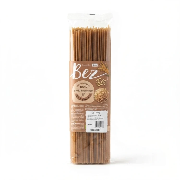 Spaghetti 400g Bartolini — opakowanie, zdjęcie studyjne