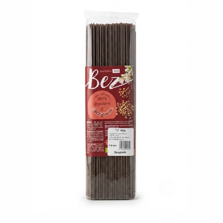 Spaghetti 400g Bartolini — opakowanie, zdjęcie studyjne