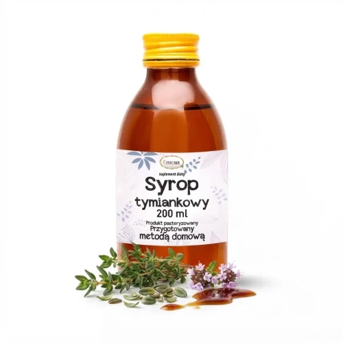 Syrop tymiankowy 200 ml Mir-Lek — opakowanie i zawartość produktu