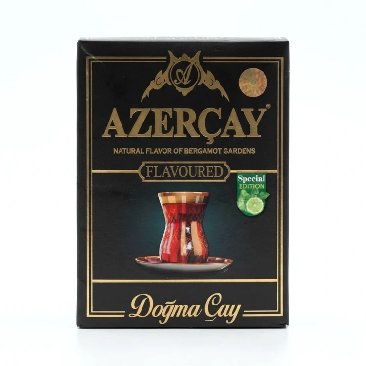 Herbata czarna sypana z aromatem bergamotki 225g  AZERCAY — opakowanie, zdjęcie studyjne