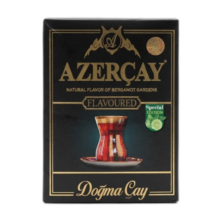 Herbata czarna sypana z aromatem bergamotki 225g  AZERCAY — opakowanie na białym tle