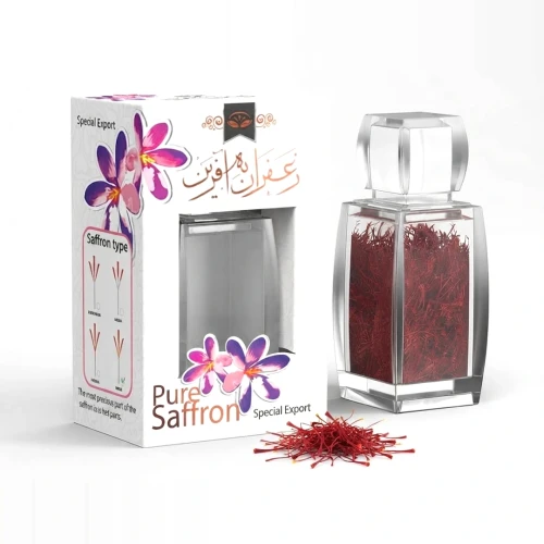 Szafran 0.5g nitki Iran Premium Nutin — opakowanie i zawartość produktu