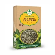 Przyprawa do sosu Tzatziki 60g Dary Natury — opakowanie, zdjęcie studyjne