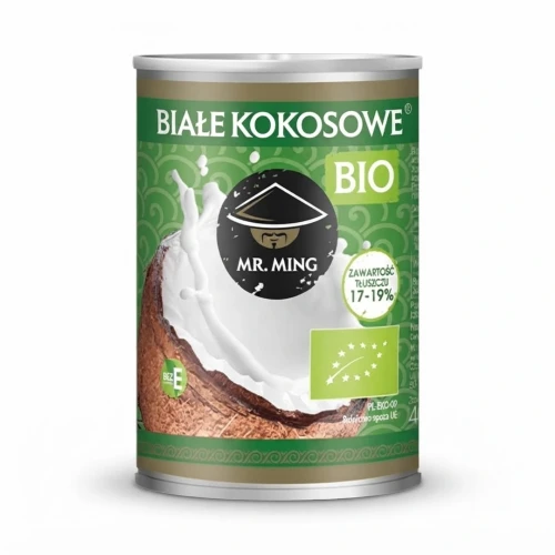 Mleczko mleko kokosowe 400 ml BIO Organic Mr. Ming — opakowanie, zdjęcie studyjne