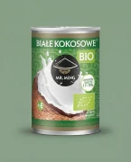 Mleczko mleko kokosowe 400 ml BIO Organic Mr. Ming — opakowanie na tle w kolorze produktu
