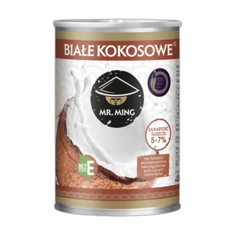 Mleczko mleko kokosowe 400ml bez dodatku E 5-7% tłuszczu Mr. Ming