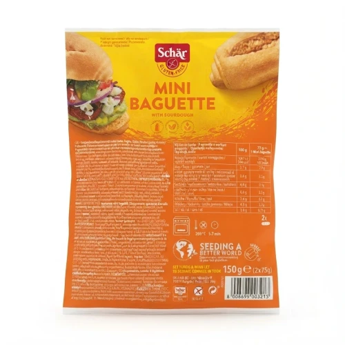 Mini Baguette, mini bagietki (2x75g) 150g Schar — opakowanie, zdjęcie studyjne