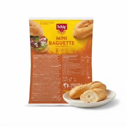 Mini Baguette, mini bagietki (2x75g) 150g Schar — opakowanie i zawartość produktu