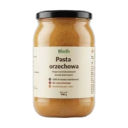 Pasta orzechowa 100% z prażonych orzeszków arachidowych 900 g Biodis — opakowanie na białym tle