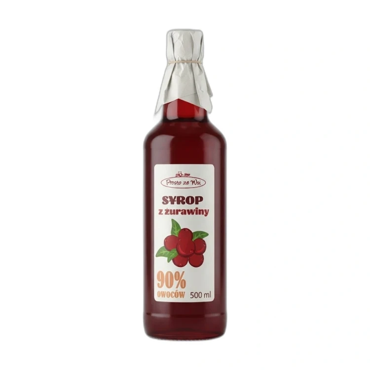Syrop z żurawiny 500 ml Prosto ze Wsi — opakowanie na białym tle