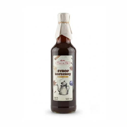 Syrop korzenny z miodem 500 ml Prosto ze Wsi — opakowanie, zdjęcie studyjne