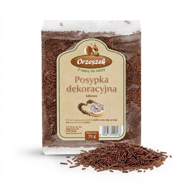 Posypka kakaowa Orzeszek — opakowanie i zawartość produktu