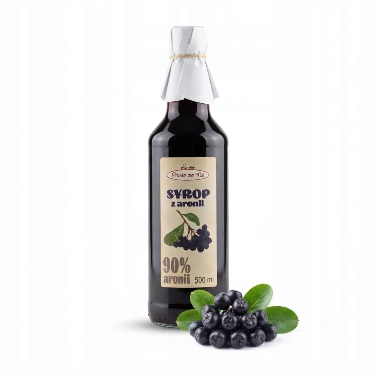 Syrop z aronii 500 ml Prosto ze Wsi — opakowanie i zawartość produktu