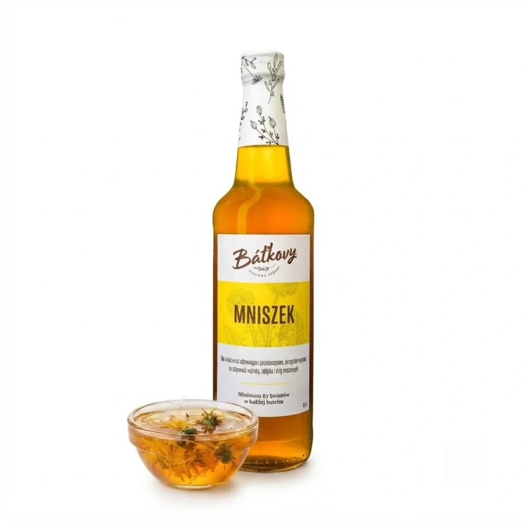Syrop z mniszka lekarskiego 500 ml Batkovy — opakowanie i zawartość produktu