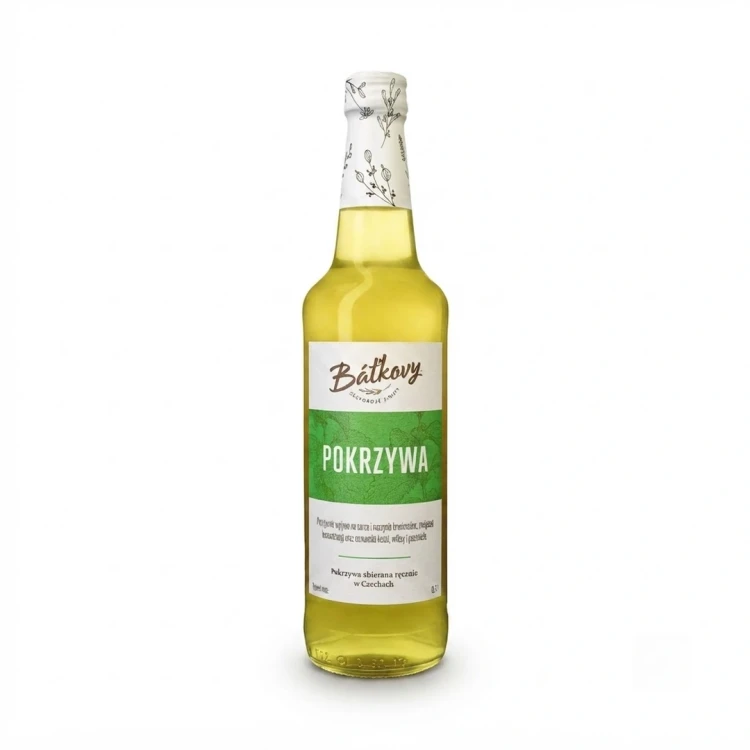 Syrop z pokrzywy 500 ml Batkovy — opakowanie, zdjęcie studyjne