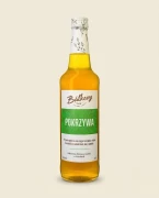 Syrop z pokrzywy 500 ml Batkovy — opakowanie na tle w kolorze produktu
