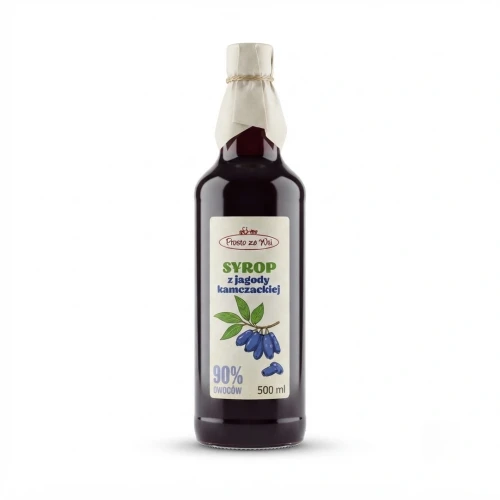 Syrop z jagody kamczackiej Fruit Factory — opakowanie, zdjęcie studyjne