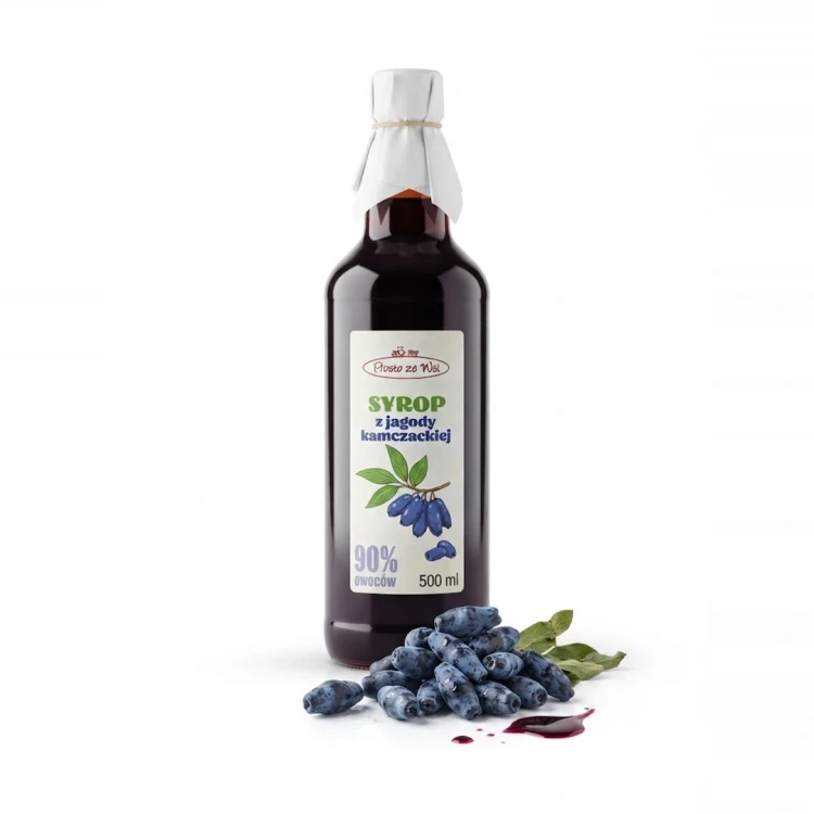 Syrop z jagody kamczackiej Fruit Factory — opakowanie i zawartość produktu