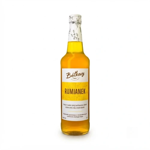 Syrop z rumianku 500 ml Batkovy — opakowanie, zdjęcie studyjne