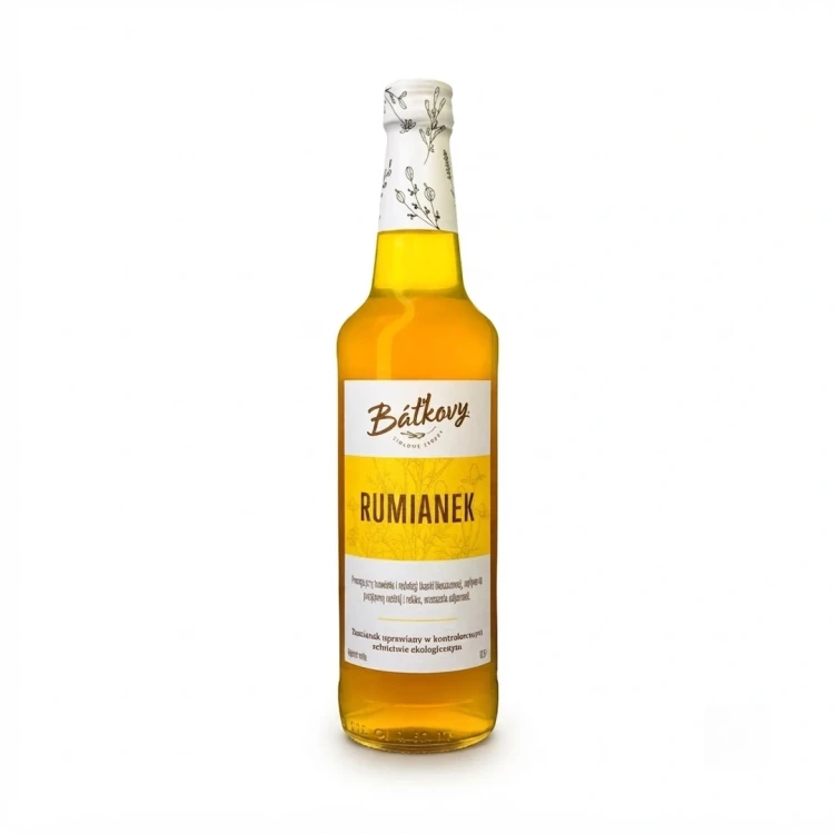 Syrop z rumianku 500 ml Batkovy — opakowanie, zdjęcie studyjne