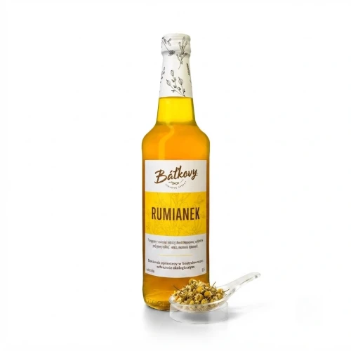Syrop z rumianku 500 ml Batkovy — opakowanie i zawartość produktu