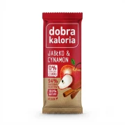 Baton - jabłko & cynamon 35g Dobra Kaloria — opakowanie, zdjęcie studyjne