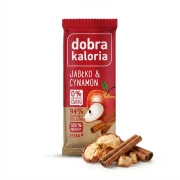 Baton - jabłko & cynamon 35g Dobra Kaloria — opakowanie i zawartość produktu