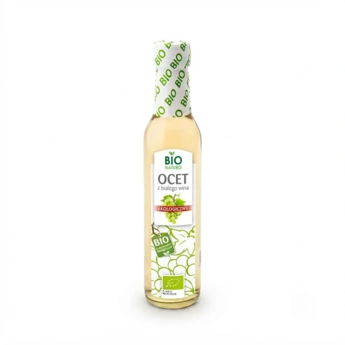 Ekologiczny ocet z białego wina BIO 250 ml Bio Naturo — opakowanie, zdjęcie studyjne