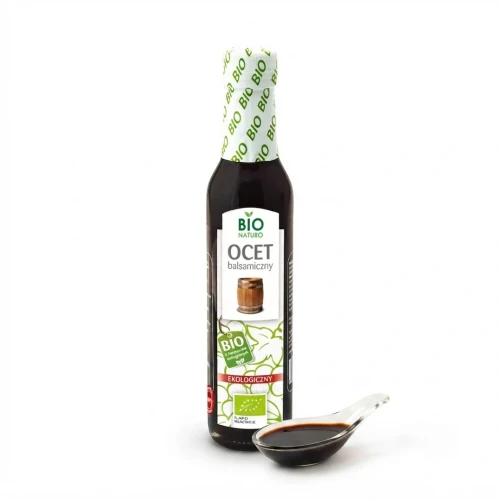 Ekologiczny ocet balsamiczny BIO 250 ml Bio Naturo — opakowanie i zawartość produktu
