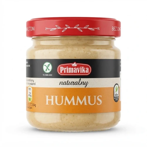 Hummus naturalny 160g Primavika — opakowanie, zdjęcie studyjne