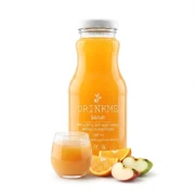 Naturalny sok wyciskany jabłko-pomarańcza DRINKME 250 ml Sadvit — opakowanie i zawartość produktu