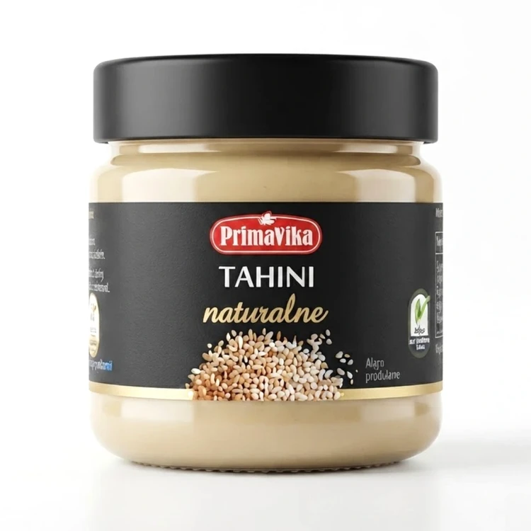 Tahini naturalne 185g Primavika — opakowanie, zdjęcie studyjne