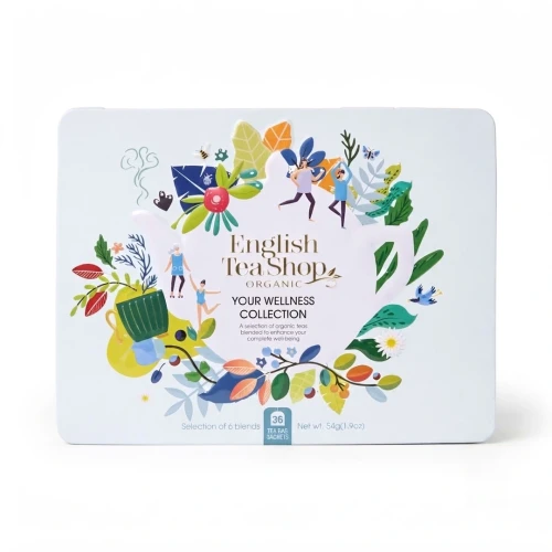 Kolekcja herbat w metalowej puszce Your Wellness Collection English Tea Shop — opakowanie, zdjęcie studyjne