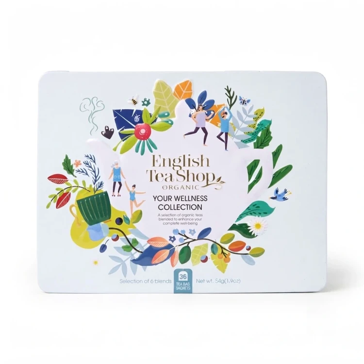 Kolekcja herbat w metalowej puszce Your Wellness Collection English Tea Shop — opakowanie, zdjęcie studyjne